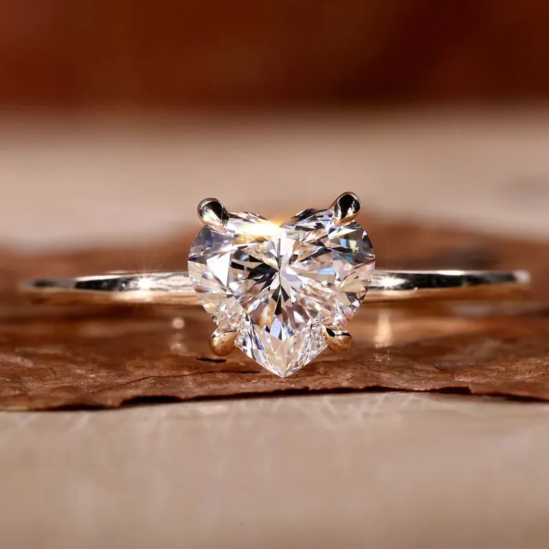 Heart Shaped Lab Grown Diamond, Hidden Halo Ring engagement ring in platinum