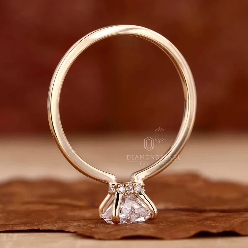 Heart Shaped Lab Grown Diamond, Hidden Halo Ring view 5