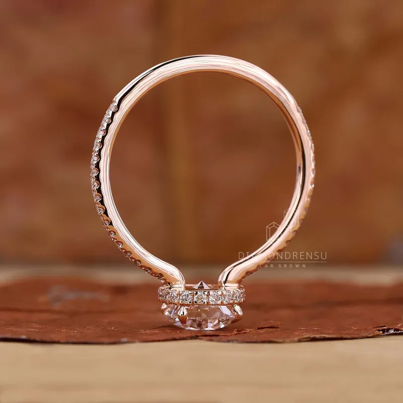 Hidden Halo Engagement Ring with Round Cut Diamond vy 2