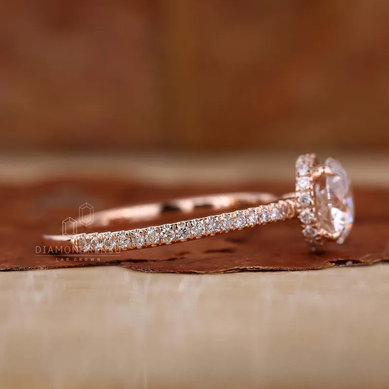 Hidden Halo Engagement Ring with Round Cut Diamond vy 3