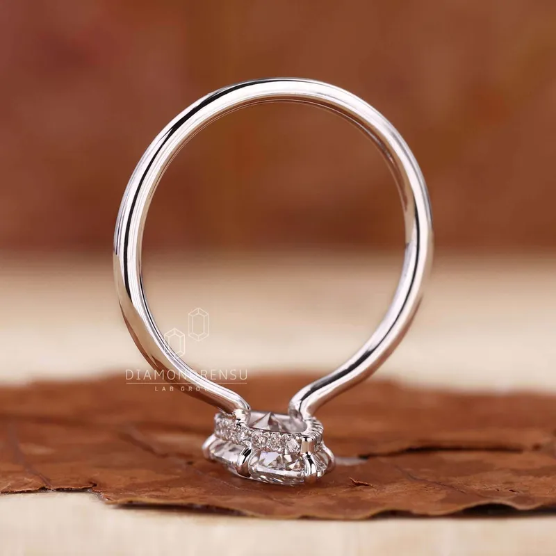 Hidden Halo Marquise Engagement Ring view 5