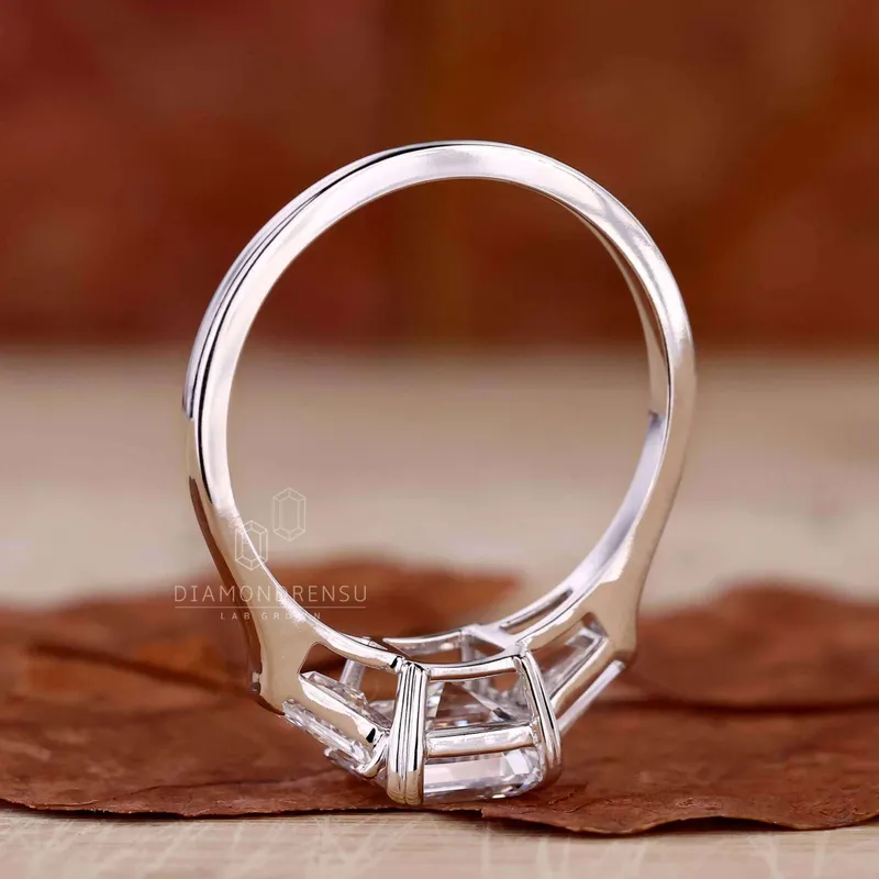 IGI Certified Asscher Cut Lab Grown Diamond Engagement Ring for Her view 3