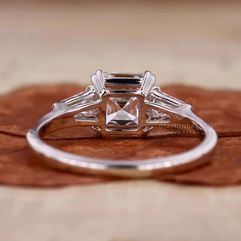 IGI Certified Asscher Cut Lab Grown Diamond Engagement Ring for Her view 5