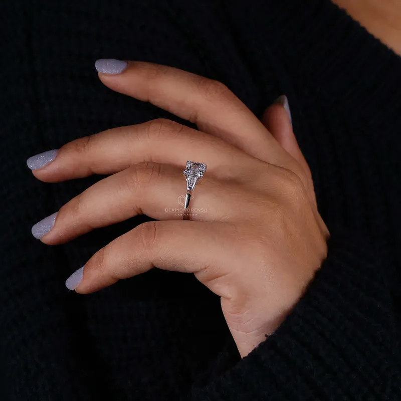 IGI Certified Asscher Cut Lab Grown Diamond Engagement Ring for Her view 8
