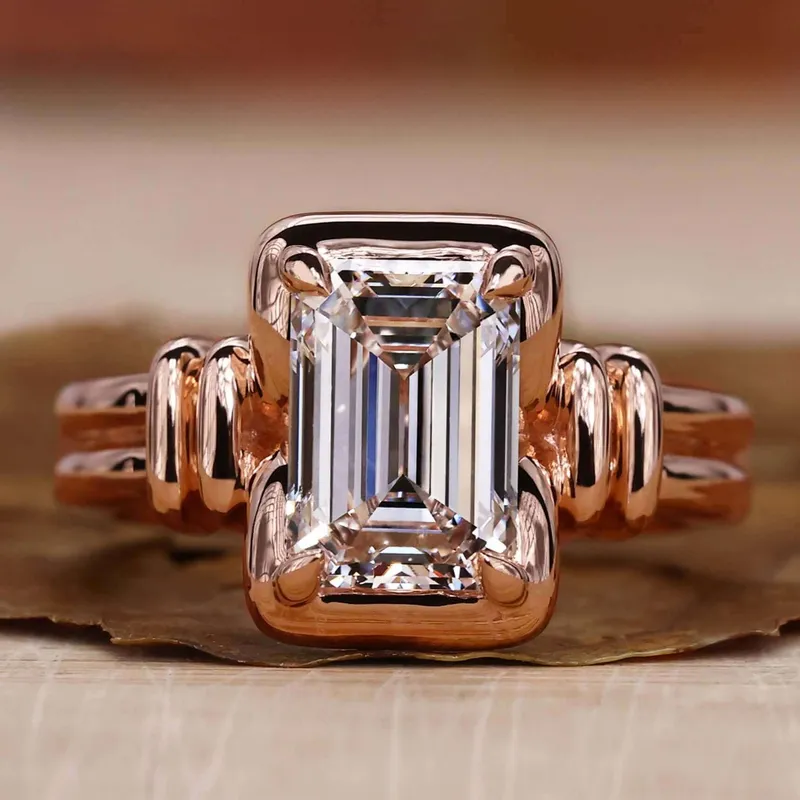IGI Certified Emerald Cut Lab Grown Diamond Solitaire Engagement Ring emerald emerald cut engagement ring