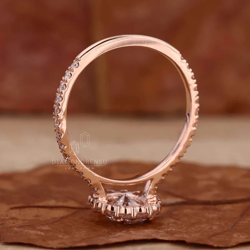 IGI Certified Oval Lab Grown Diamond Halo Engagement Ring for Women vy 6