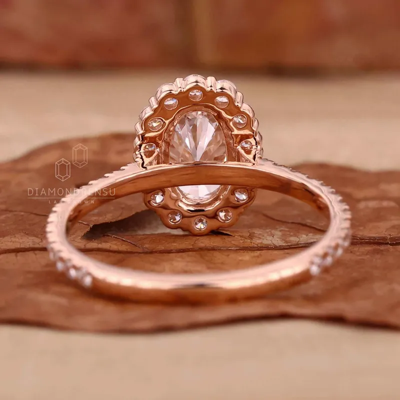 IGI Certified Oval Lab Grown Diamond Halo Engagement Ring for Women vy 5