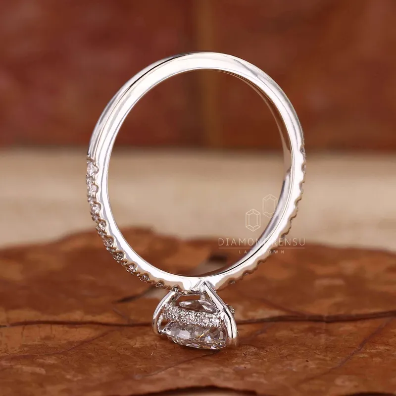 IGI Certified Pear Cut Diamond Ring, Lab Grown Diamond Engagement Ring view 3