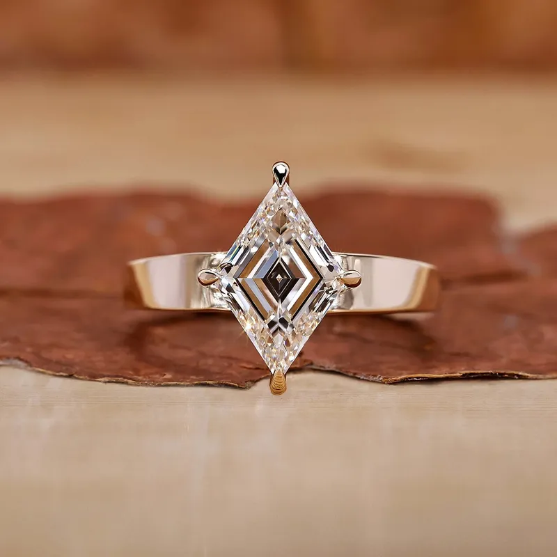 Lozenge Cut Diamond Solitaire Gold Engagement Ring engagement ring