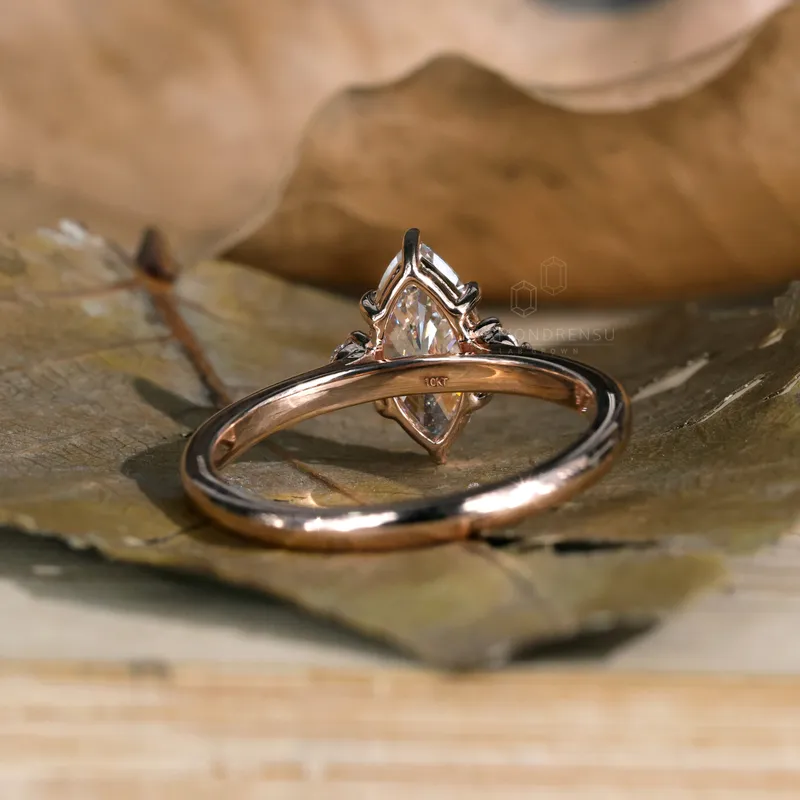 Marquise Cut Diamond Three Stones Engagement Ring, 1.08 TCW Lab Created Diamond Ring, Anniversary Gift Ring for Her vy 6