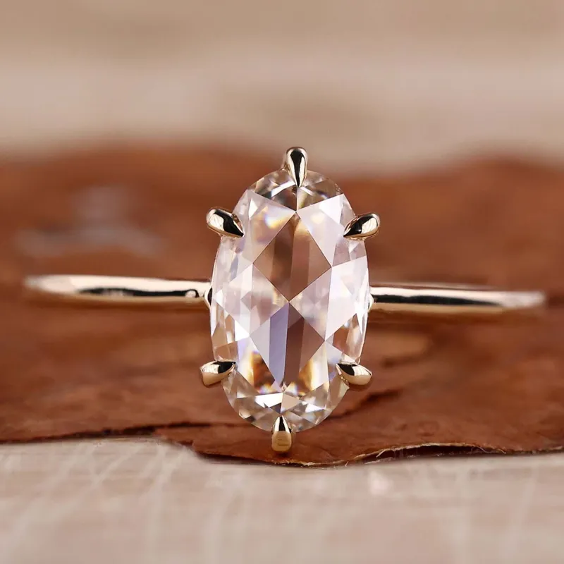 Moval Rose Cut Lab Grown Diamond Solitaire Engagement Ring engagement ring