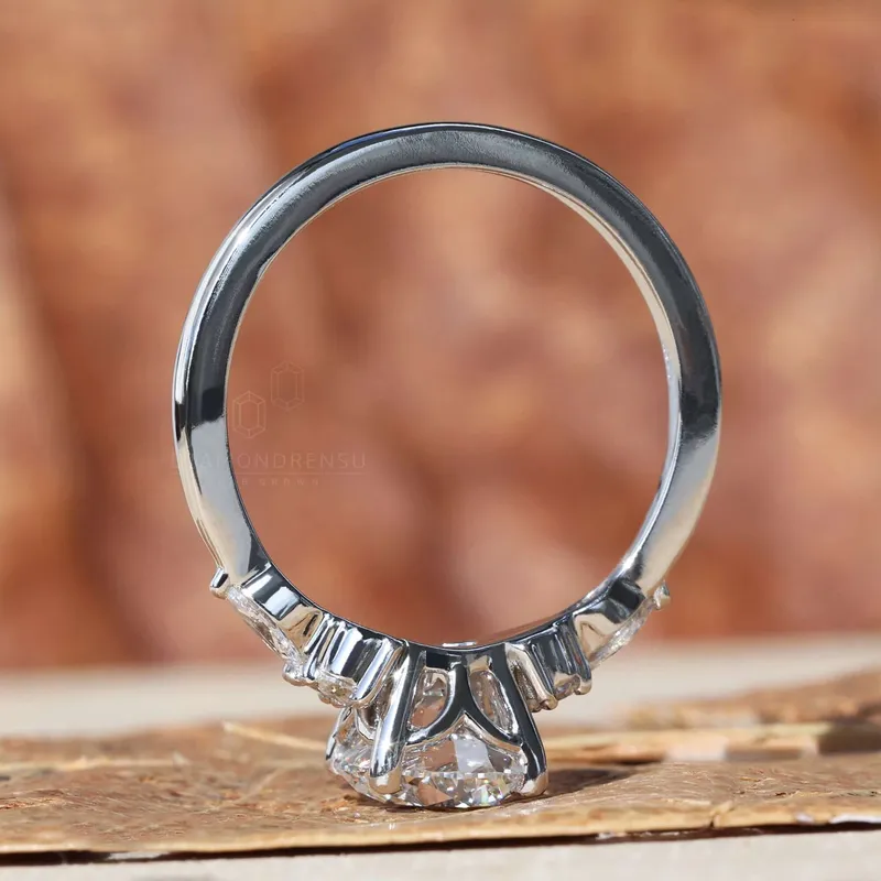 Muse Setting, 1.30 CT Round Lab Grown Diamond Engagement Ring vy 6