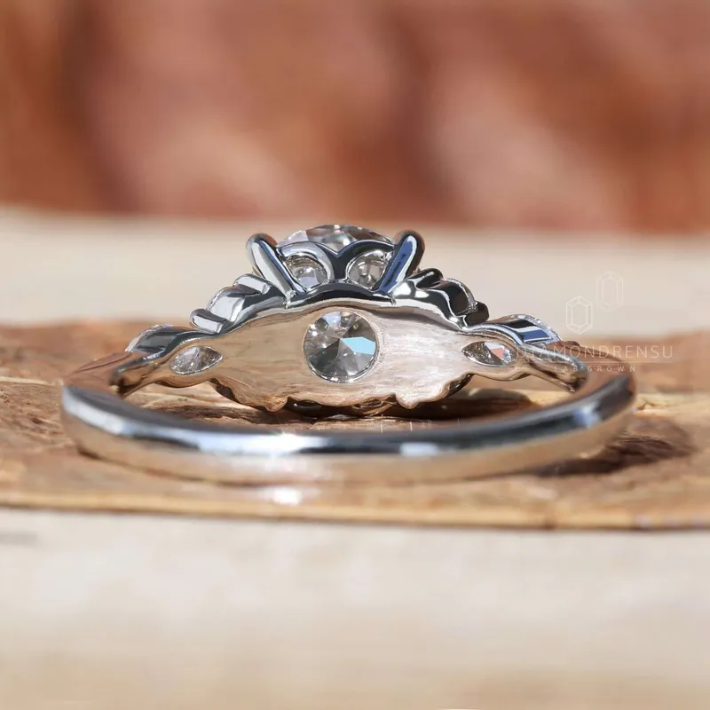 Muse Setting, 1.30 CT Round Lab Grown Diamond Engagement Ring vy 5