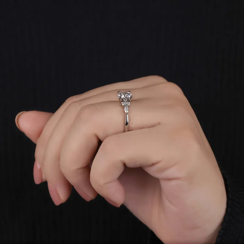 Muse Setting, 1.30 CT Round Lab Grown Diamond Engagement Ring vy 8