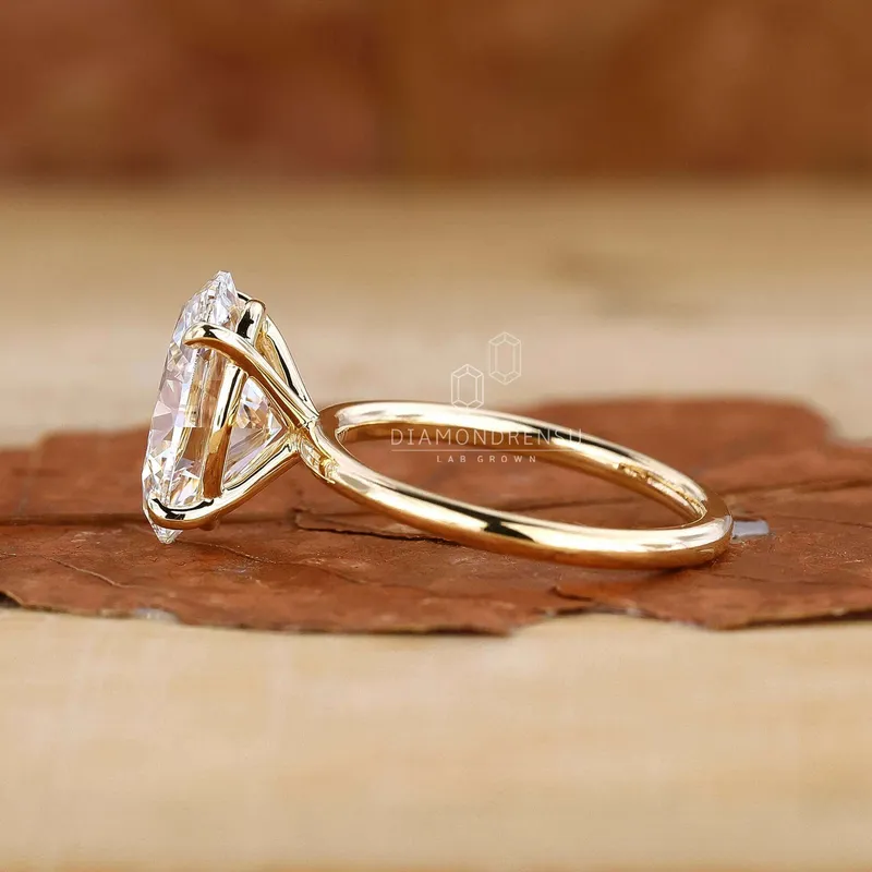 Oval Cut Lab Created Diamond Solitaire Engagement Ring view 9