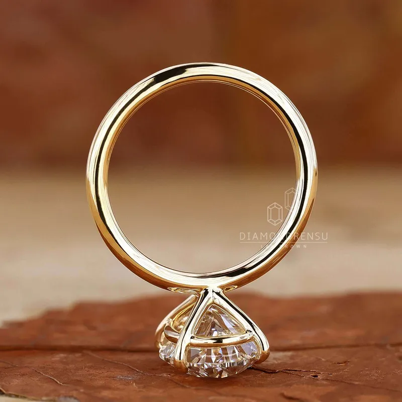 Oval Cut Lab Created Diamond Solitaire Engagement Ring view 3