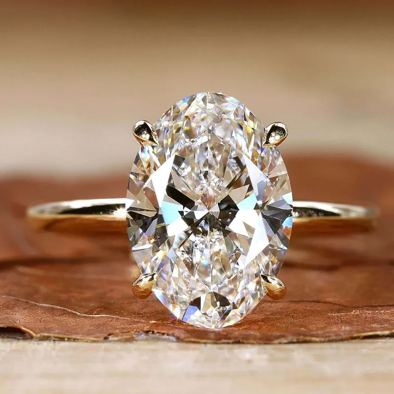 Oval Cut Lab Created Diamond Solitaire Engagement Ring oval cut engagement ring