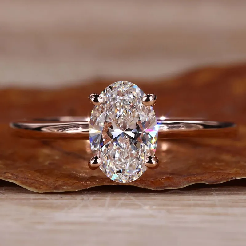 Oval Cut Lab Grown Diamond Solitaire Engagement Ring oval cut engagement ring