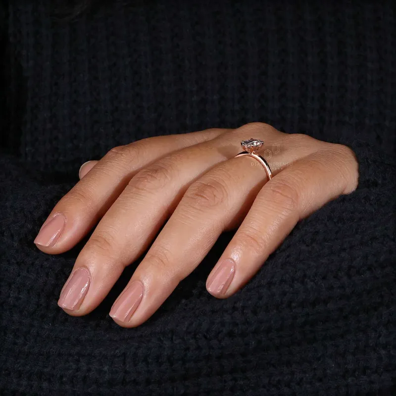 Oval Cut Lab Grown Diamond Solitaire Engagement Ring vy 7