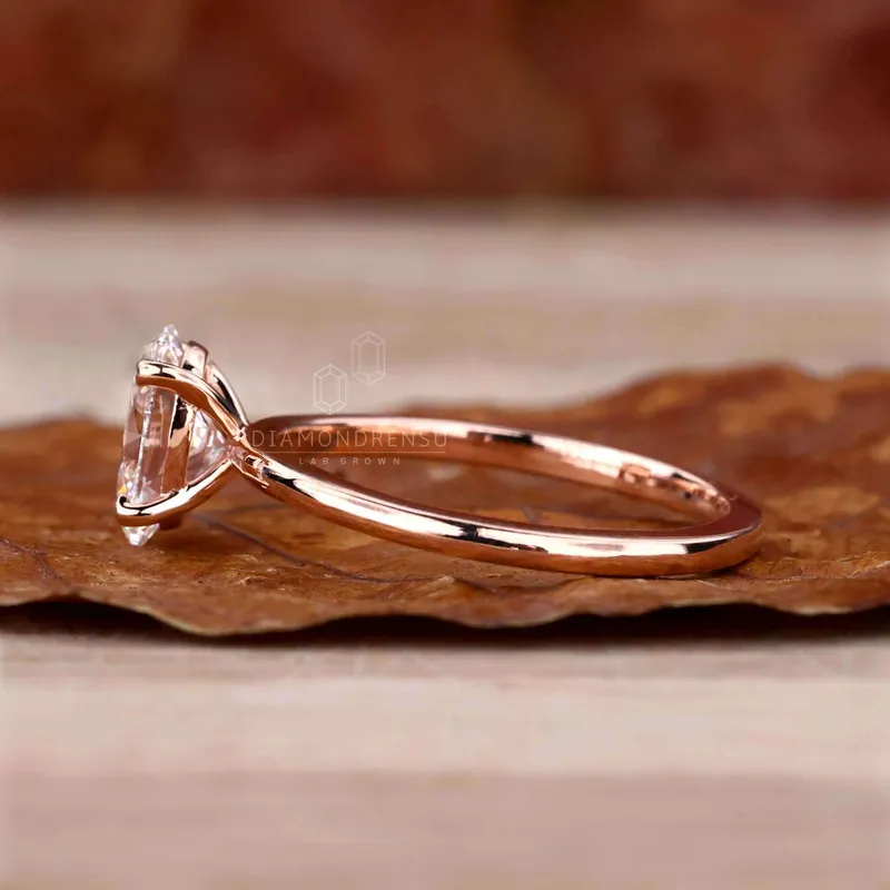 Oval Cut Lab Grown Diamond Solitaire Engagement Ring vy 6