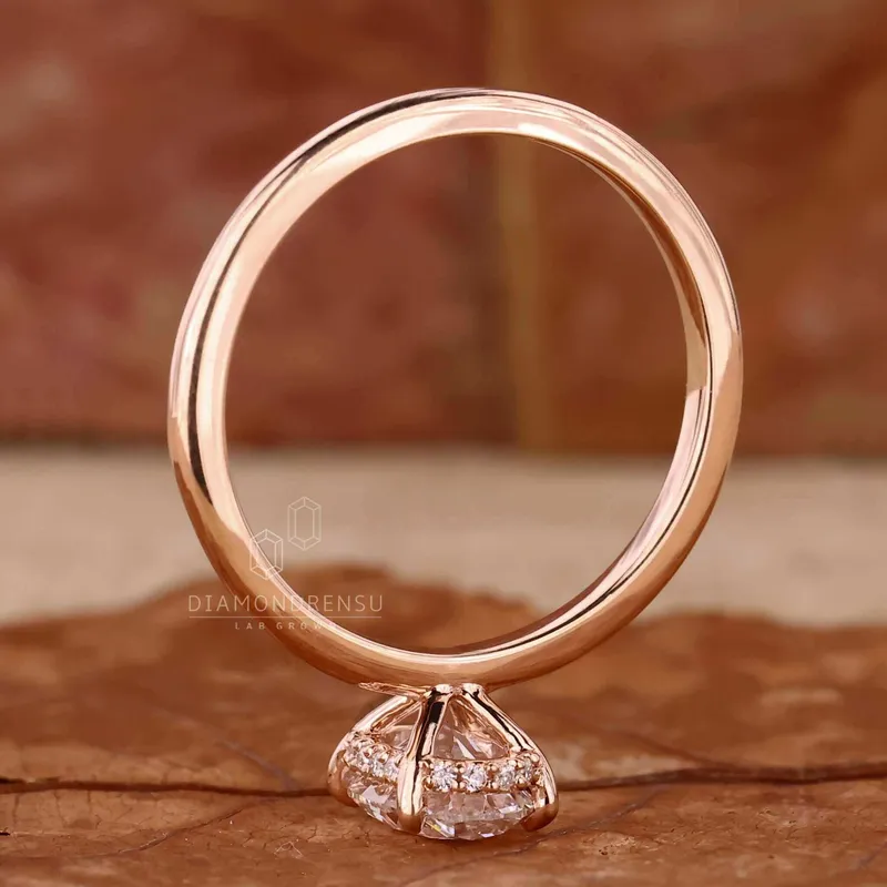 Oval Diamond Ring - Lab Grown Diamond Hidden Halo Engagement Ring view 5