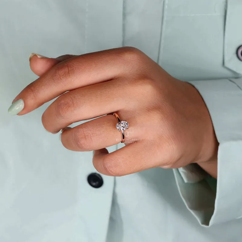 Oval Diamond Ring - Lab Grown Diamond Hidden Halo Engagement Ring view 7