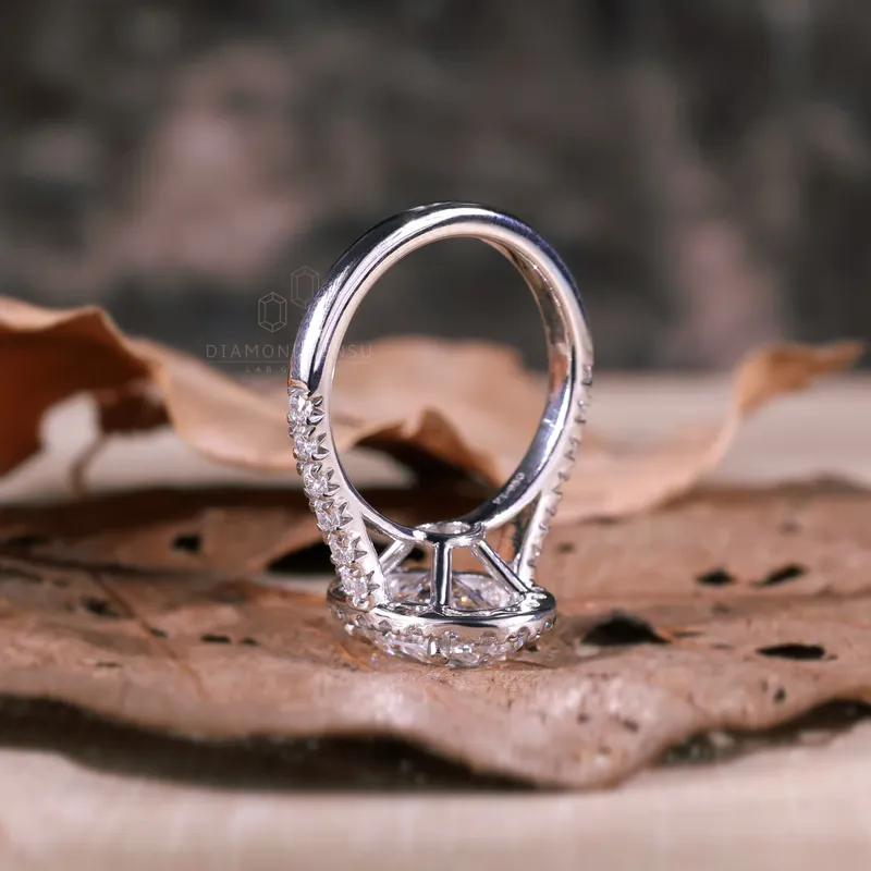 Oval Engagement Ring, 2.50 CT IGI Certified F/VS Lab Created Diamond Halo Engagement Ring, Anniversary Gift for Her vy 6