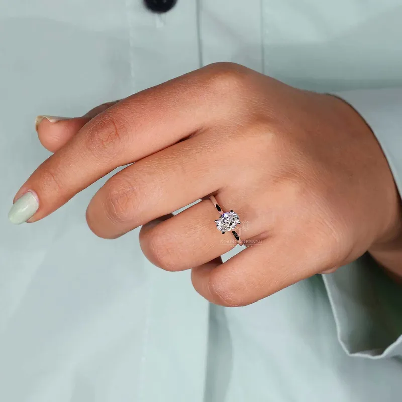 Oval Lab Grown Diamond Ring, Solitaire Engagement Ring vy 2