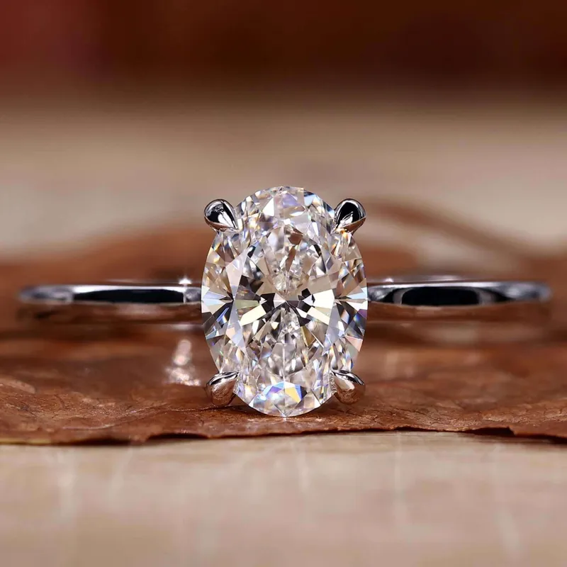 Oval Lab Grown Diamond Ring, Solitaire Engagement Ring oval cut engagement ring