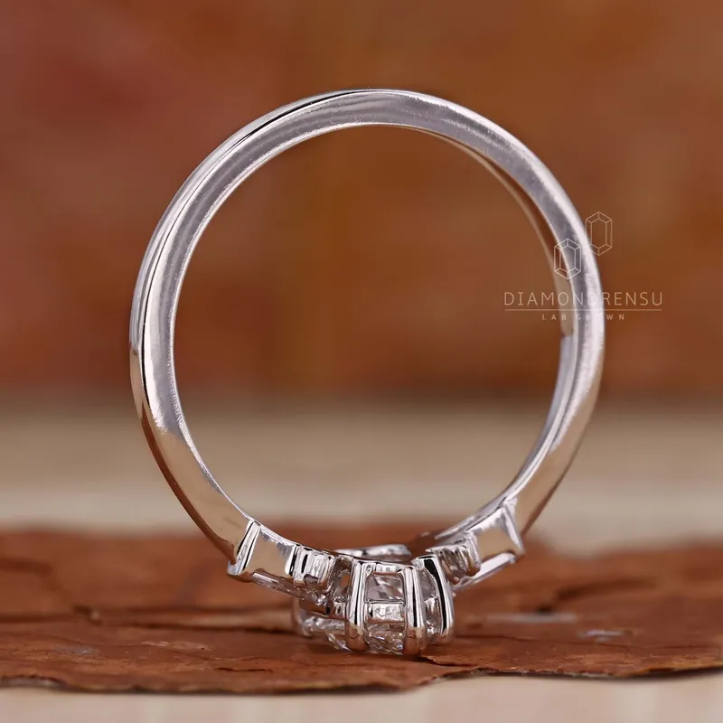Pear Cut Lab Created Diamond Engagement Ring for Women view 5