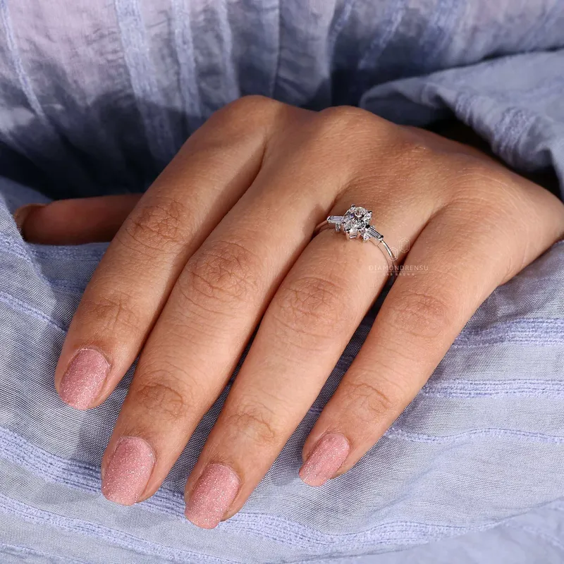 Pear Cut Lab Created Diamond Engagement Ring for Women view 7