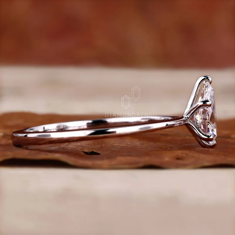 Pear Cut Lab Grown Diamond Solitaire Engagement Ring view 3