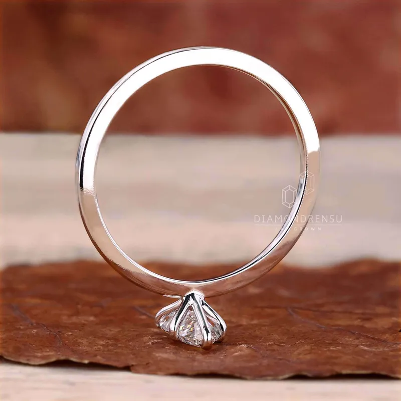 Pear Cut Lab Grown Diamond Solitaire Engagement Ring view 6