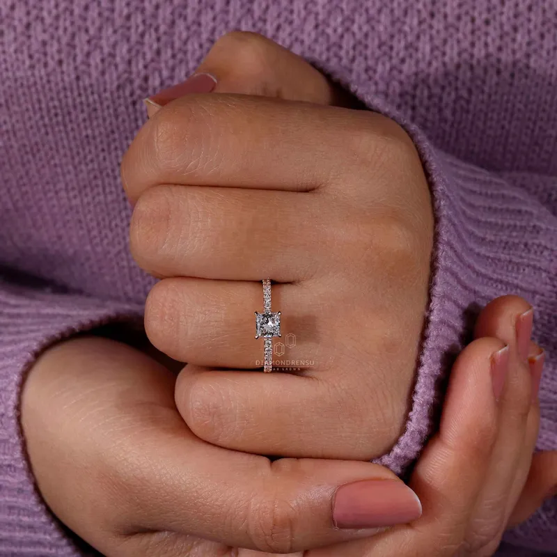 Princess Cut Diamond Engagement Ring, Lab Created Diamond Ring vy 7