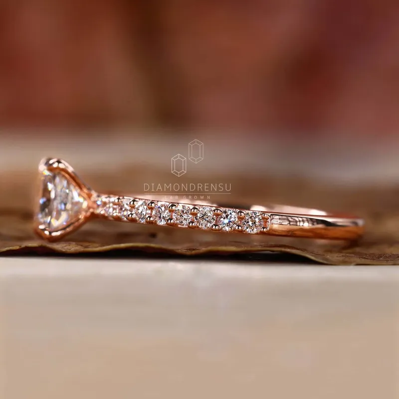 Princess Cut Diamond Engagement Ring, Lab Created Diamond Ring vy 3