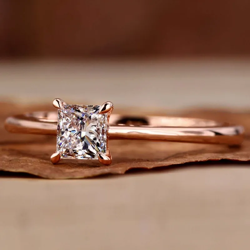 Princess Cut Diamond Ring, Lab Grown Diamond Solitaire Engagement Ring engagement ring