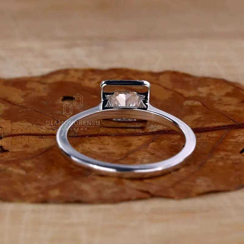 Princess Cut Lab Grown Diamond Halo Engagement Ring view 2