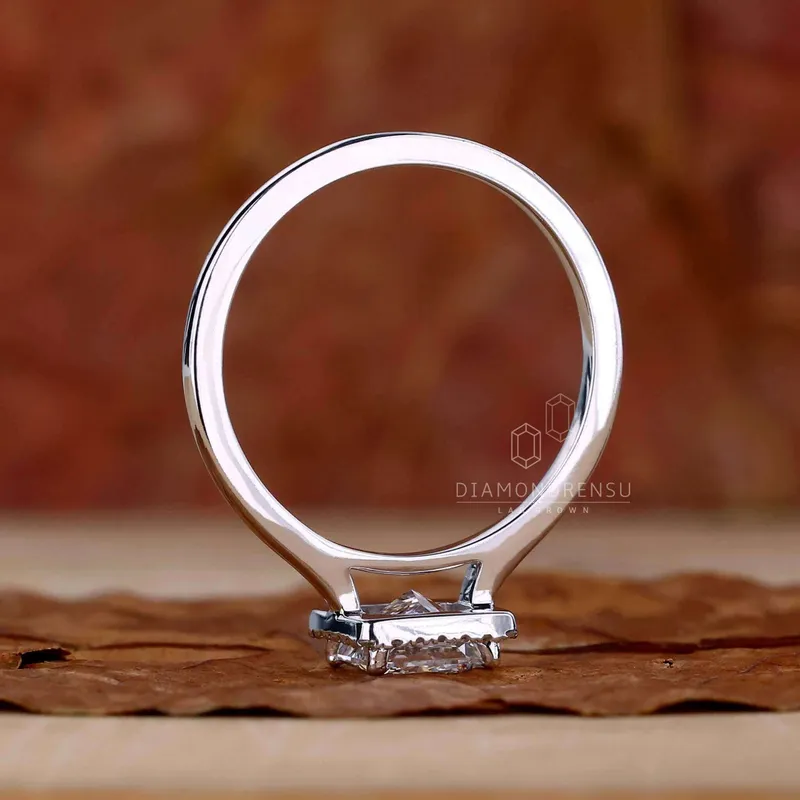 Princess Cut Lab Grown Diamond Halo Engagement Ring view 4