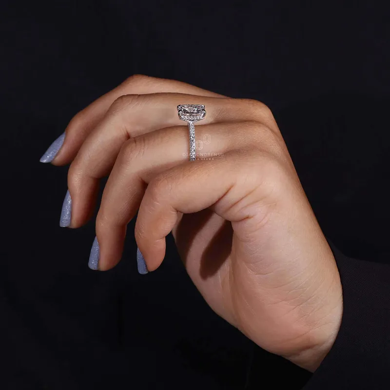 Radiant Cut Diamond Ring, Lab Grown Diamond Engagement Ring vy 8