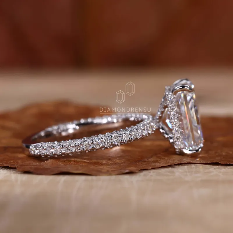 Radiant Cut Diamond Ring, Lab Grown Diamond Engagement Ring vy 6