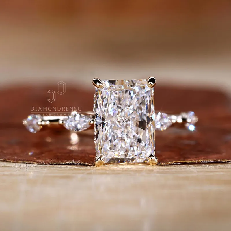 Radiant Cut Hidden Halo Engagement Ring - Personalized Luxury engagement ring