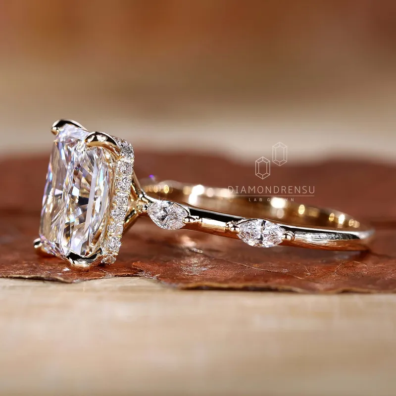 Radiant Cut Hidden Halo Engagement Ring - Personalized Luxury view 2
