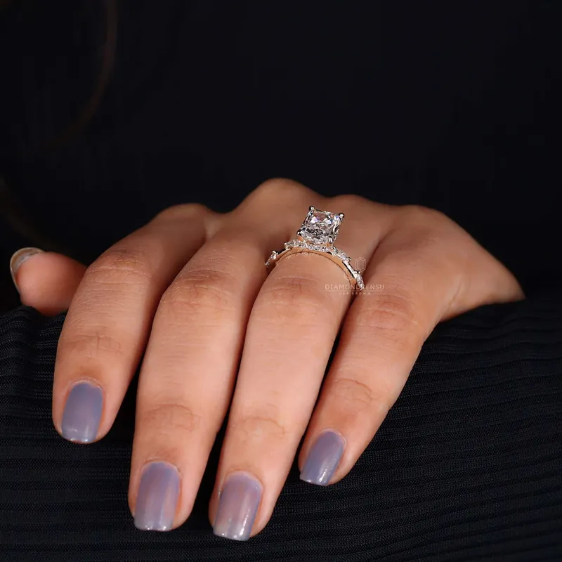 Radiant Cut Hidden Halo Engagement Ring - Personalized Luxury view 7