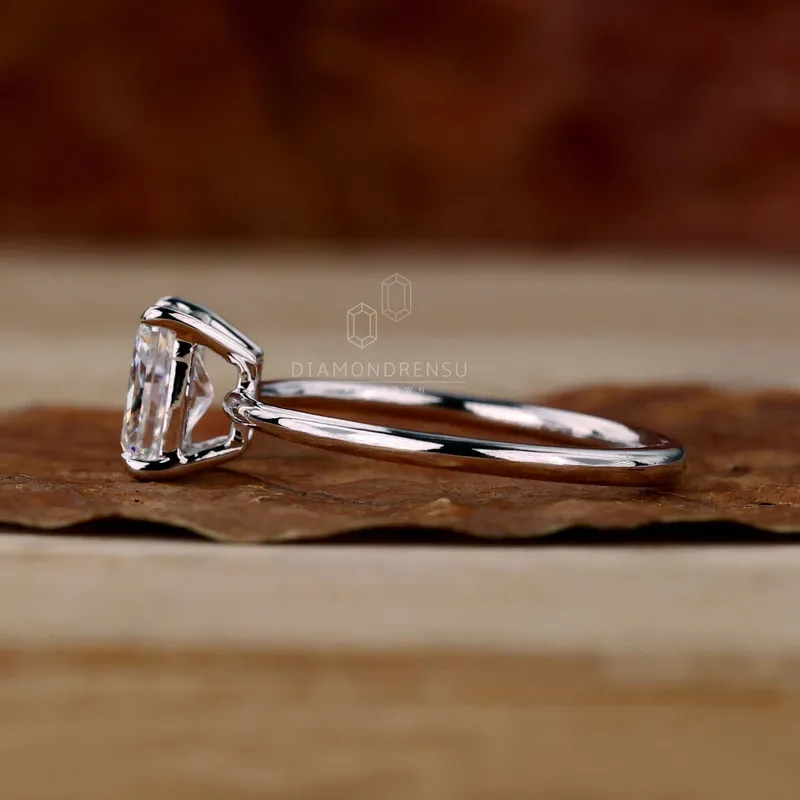 Radiant Cut Lab Grown Diamond Solitaire Engagement Ring vy 5
