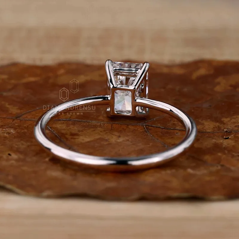 Radiant Cut Lab Grown Diamond Solitaire Engagement Ring vy 3