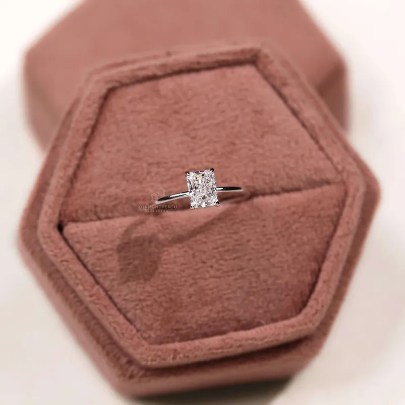 Radiant Cut Lab Grown Diamond Solitaire Engagement Ring vy 4
