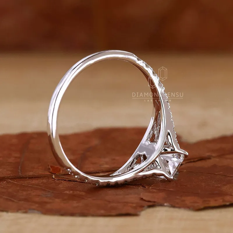 Radiant Cut Lab Grown Diamond Split Shank Engagement Ring vy 4