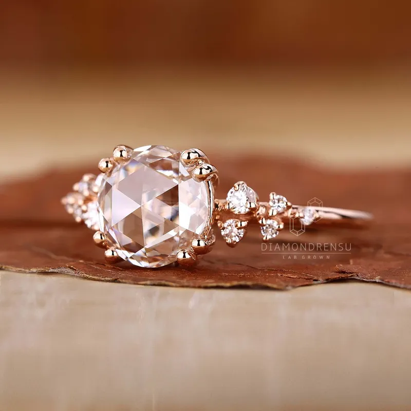 Romantic Round Rose Cut Diamond Ring - True Love vy 2