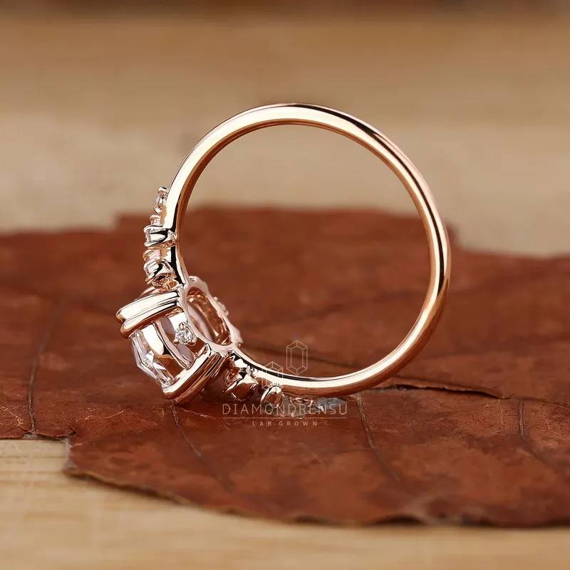 Romantic Round Rose Cut Diamond Ring - True Love vy 5