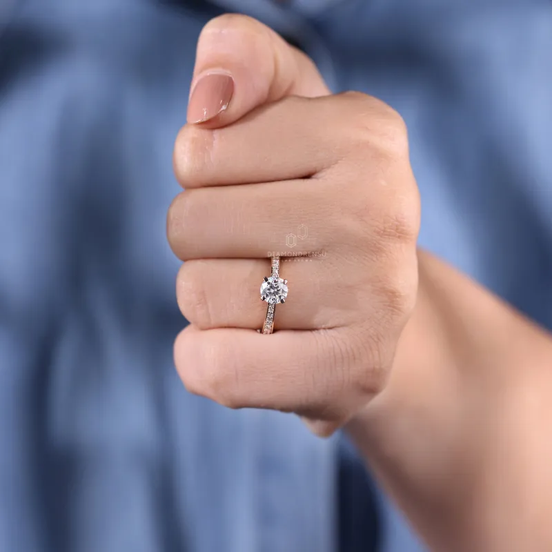 Round Diamond Engagement Ring, 1.16 TCW EF/VVS Round Lab Grown Diamond Ring, Anniversary Gift Ring for Her vy 2